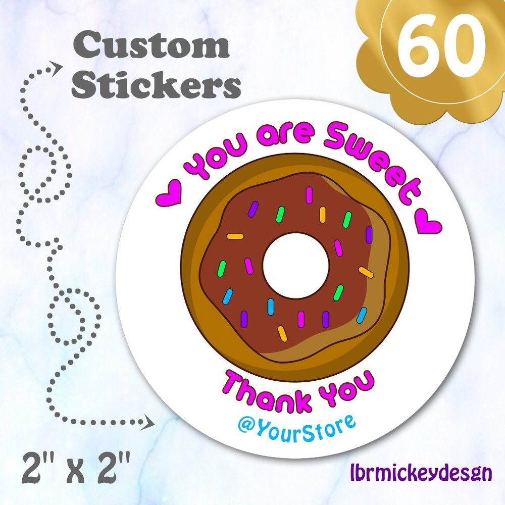 ♥️ 5x25 / 60 Thank You Stickers